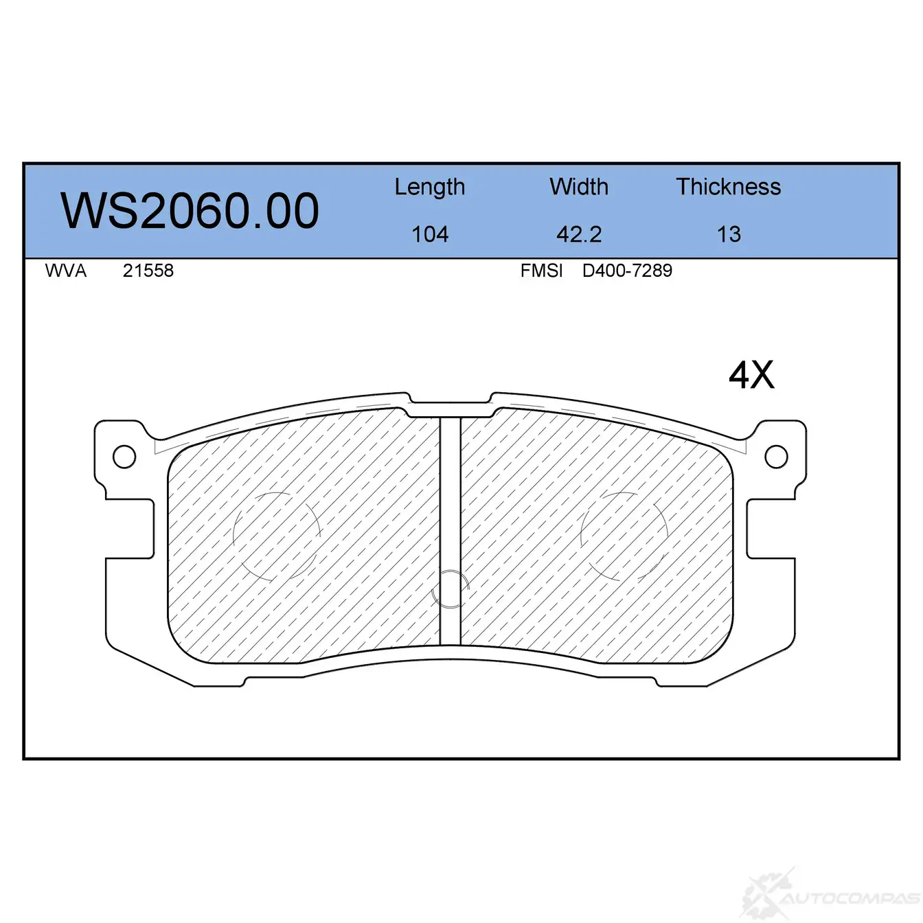 Колодки тормозные дисковые | перед | JEENICE WS2060.00 3T GOK 1439932580 изображение 0