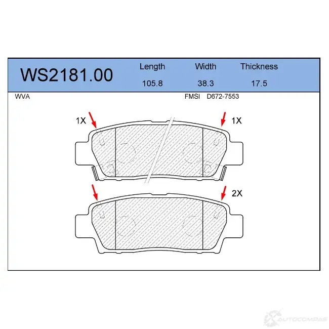 Колодки тормозные дисковые | зад | JEENICE 1439933284 CBB WGES WS2181.00