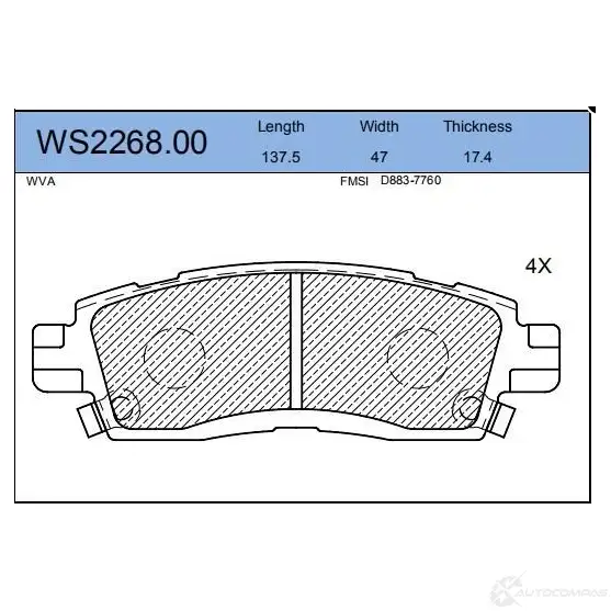 Колодки тормозные дисковые | зад | JEENICE WS2268.00 1439932191 WCPW 1