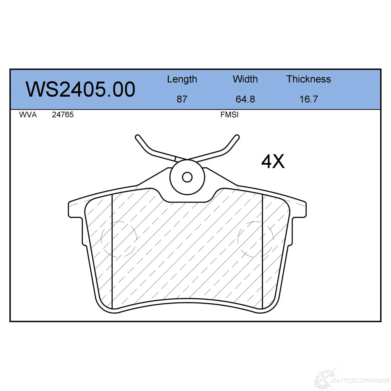 Колодки тормозные дисковые | зад | JEENICE WS2405.00 D9W S5XA 1439933325