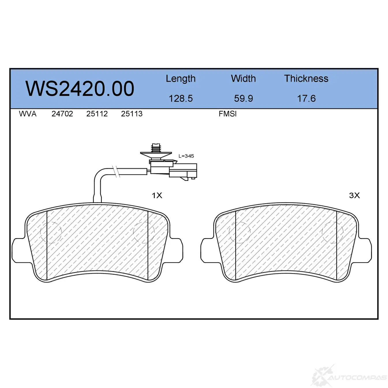Колодки тормозные дисковые | зад | JEENICE 2JS XR35 1439931467 WS2420.00