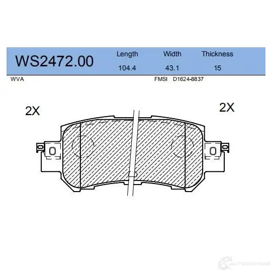 Колодки тормозные дисковые | зад | JEENICE 1439932589 WS2472.00 LL KS20 изображение 0