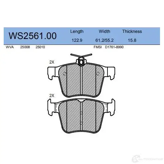 Колодки тормозные дисковые | зад | JEENICE 1439933476 WS2561.00 I7 WQ6FG