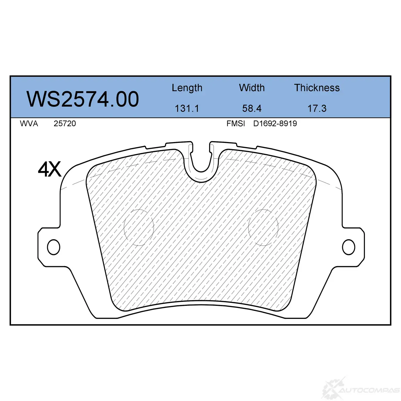 Колодки тормозные дисковые | зад | JEENICE 3R1 WKC WS2574.00 1439932699