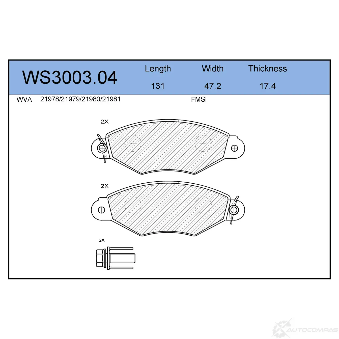 Колодки тормозные дисковые | перед | JEENICE WS3003.04 X2EFV 7 1439932097 изображение 0