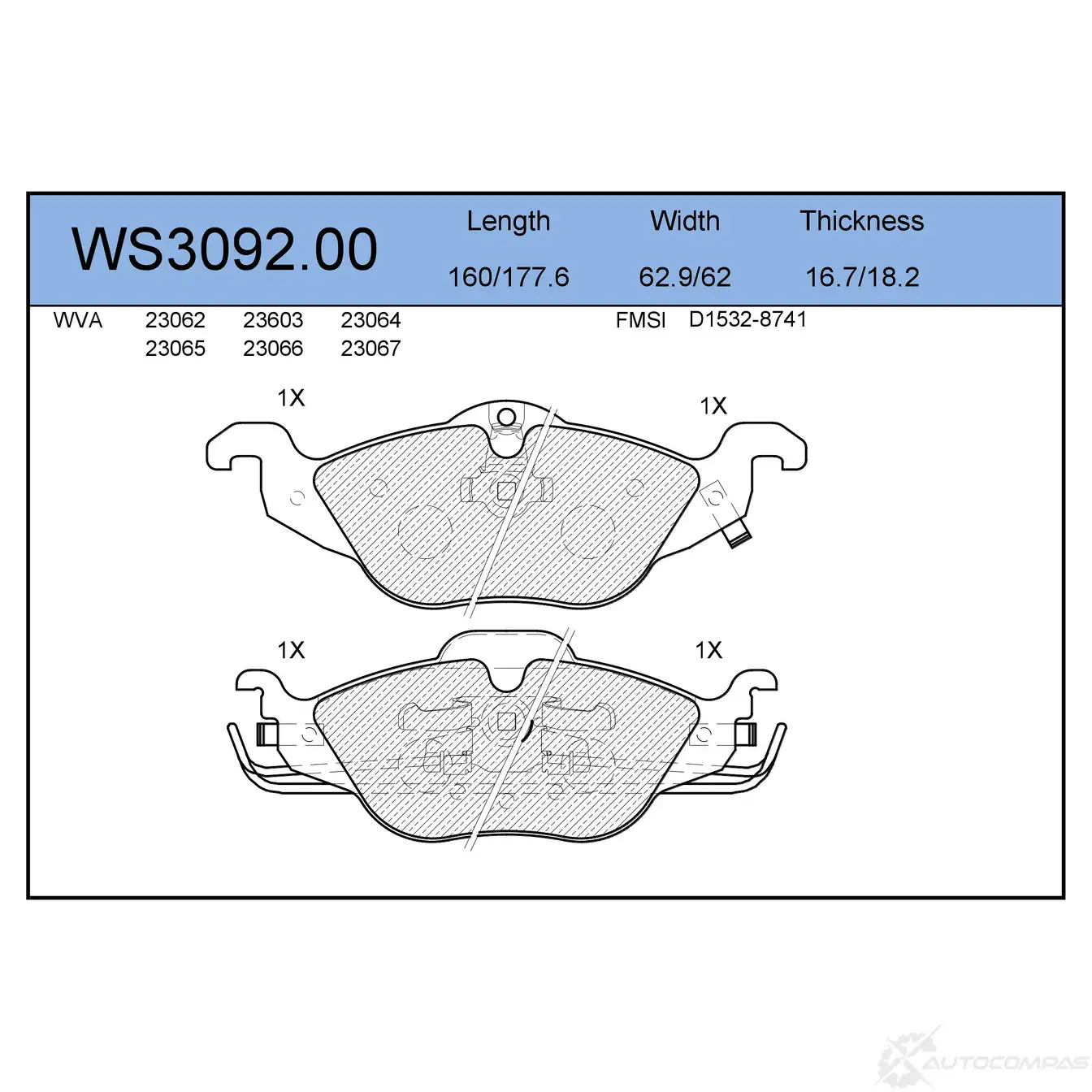 Колодки тормозные дисковые | перед | JEENICE R VPS1T 1439931472 WS3092.00