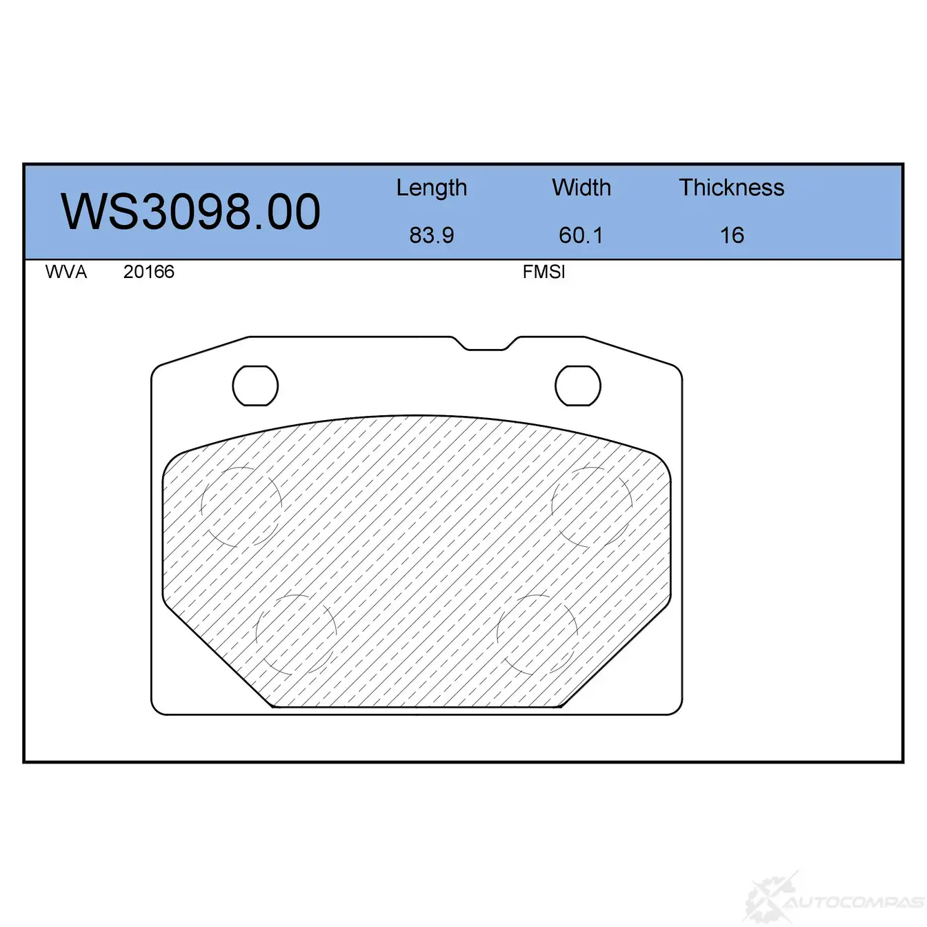 Колодки тормозные дисковые | перед | JEENICE WS3098.00 BR 8Q3D 1439933464