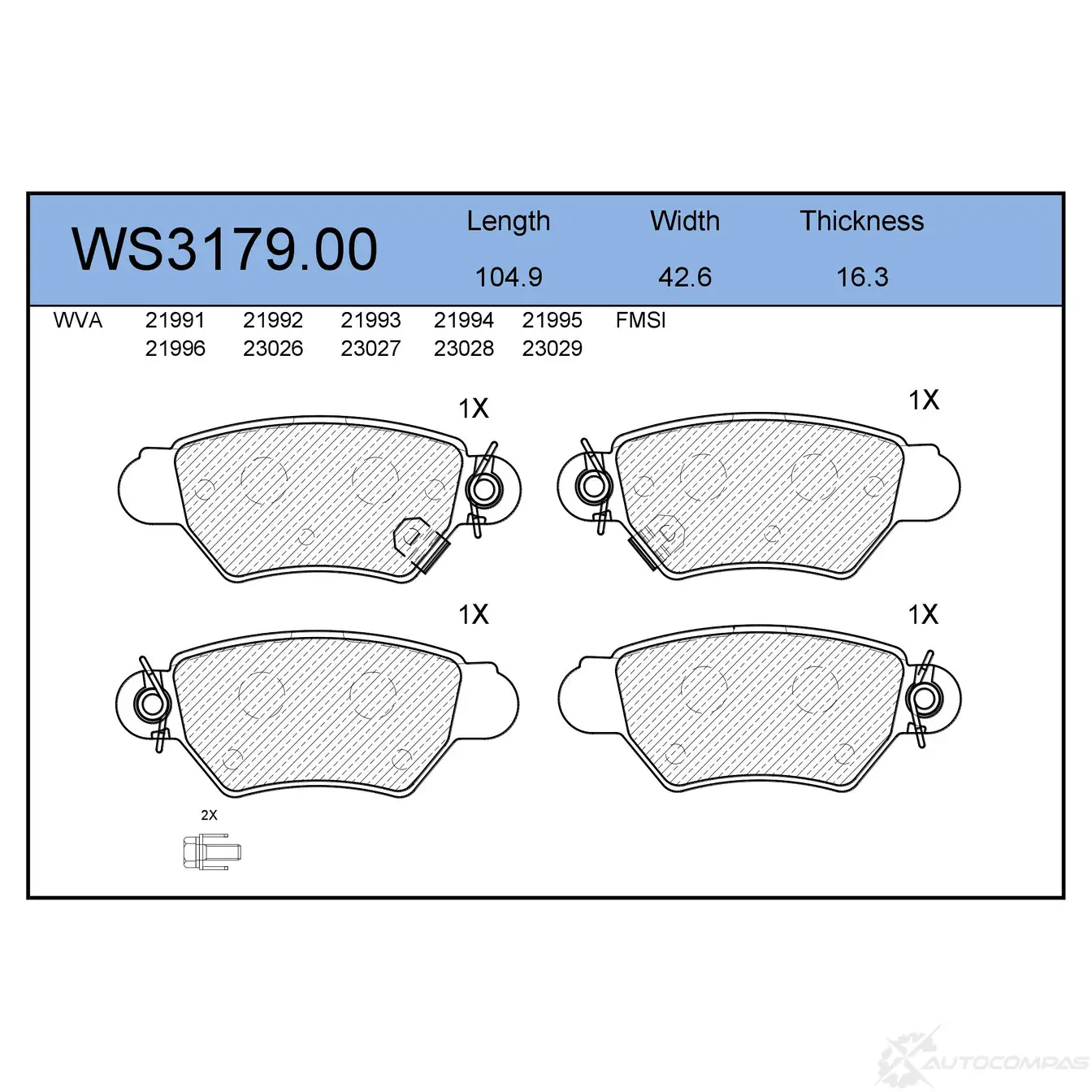 Колодки тормозные дисковые | зад | JEENICE WS3179.00 0C Z92T 1439931476