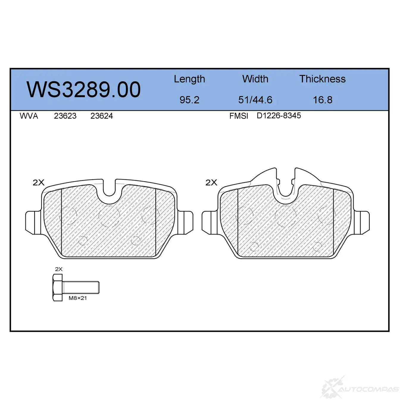 Колодки тормозные дисковые | зад | JEENICE WS3289.00 VDD GNZ6 1439933436