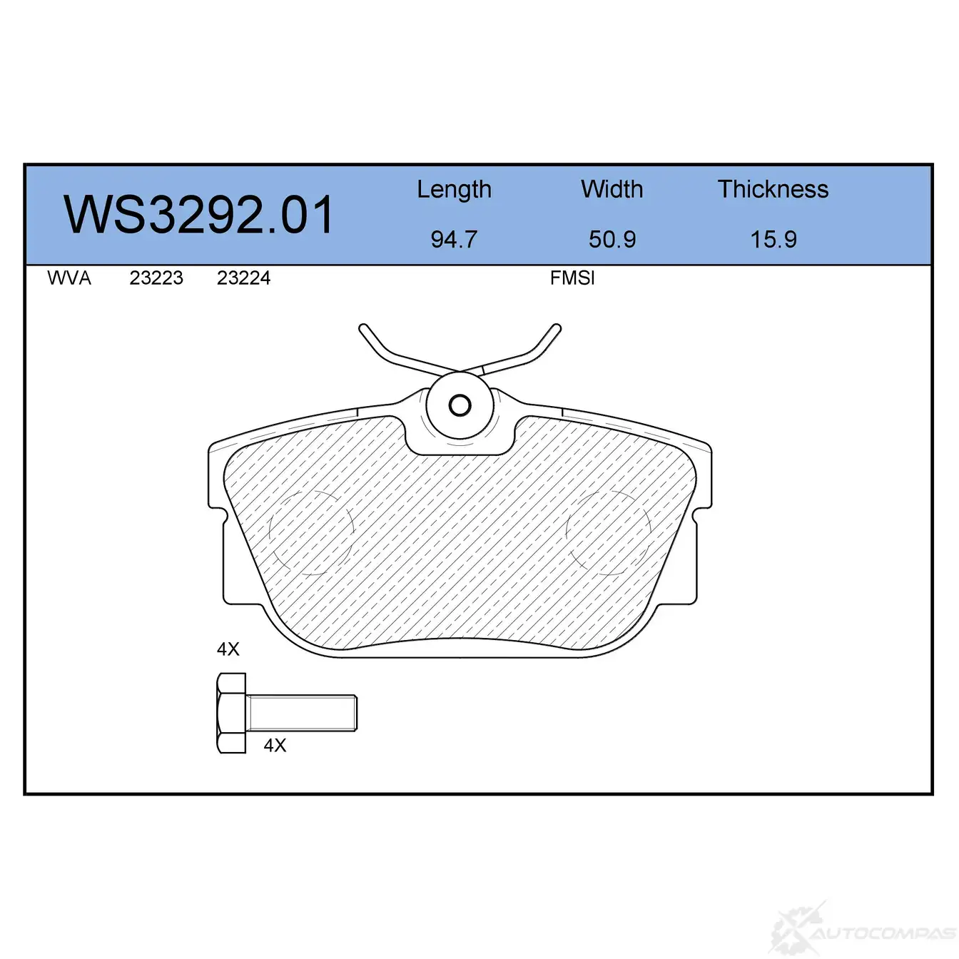Колодки тормозные дисковые | зад | JEENICE WS3292.01 C1XWI 6 1439931600