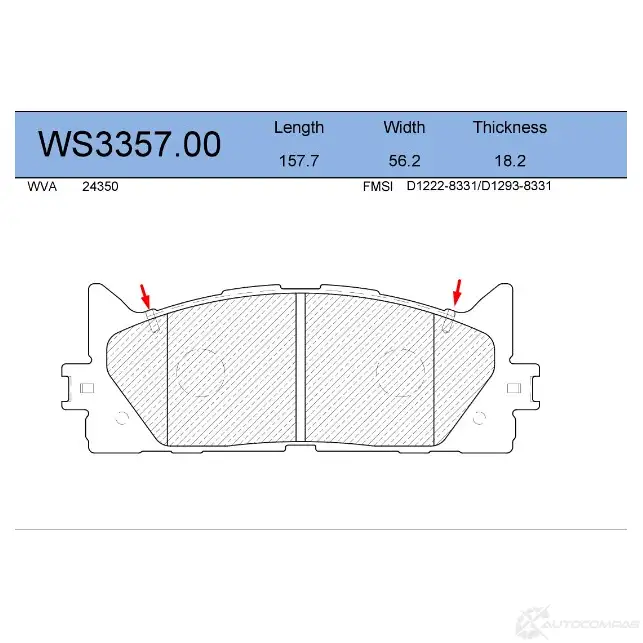 Колодки тормозные дисковые | перед | JEENICE WS3357.00 K92VI D 1439931791 изображение 0
