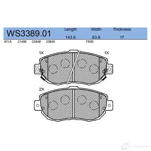 Колодки тормозные дисковые | перед | JEENICE WS3389.01 1439931795 4 QPJPFP