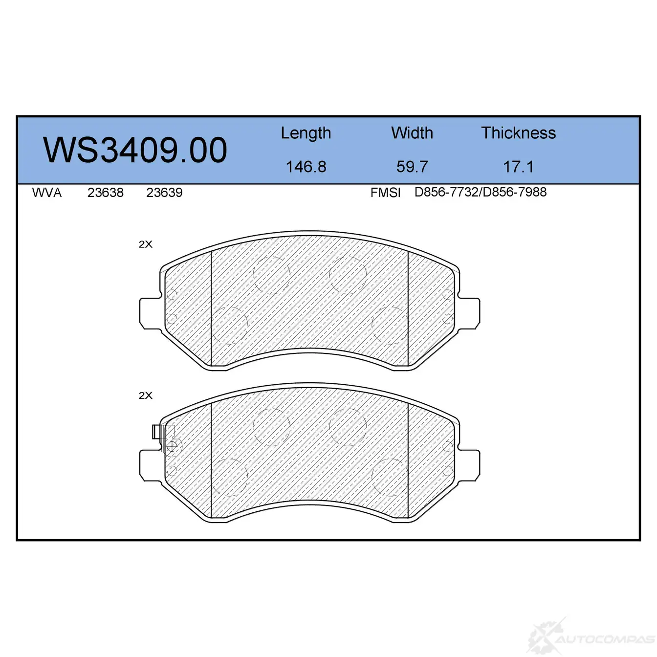 Колодки тормозные дисковые | перед | JEENICE WS3409.00 5 4V3QHI 1439932732