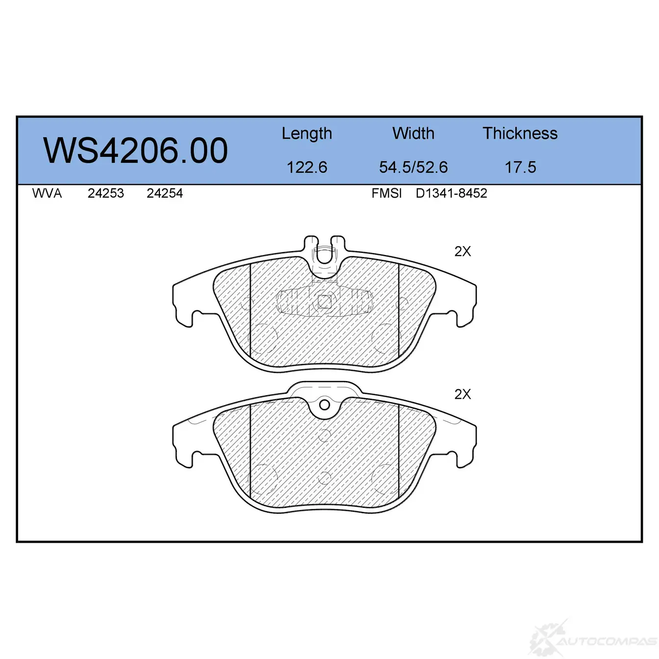 Колодки тормозные дисковые | зад | JEENICE WS4206.00 1439932493 4H I6SVK