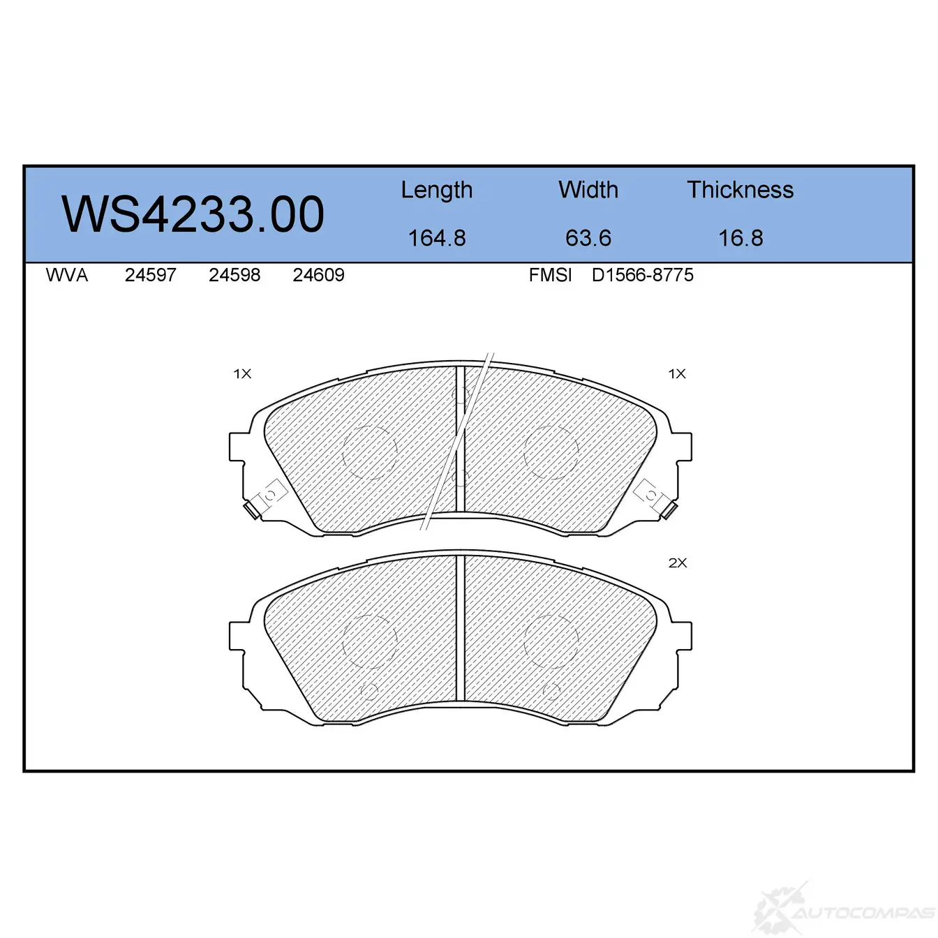 Колодки тормозные дисковые | перед | JEENICE 7AIOQ L WS4233.00 1439932813