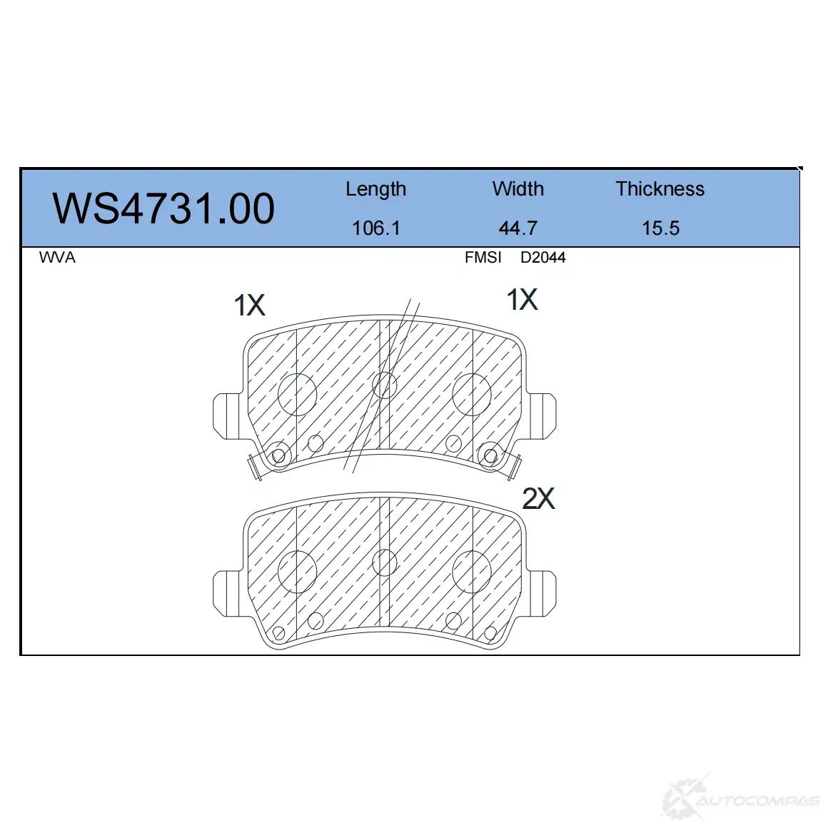 Тормозные колодки дисковые JEENICE RNKG MSV WS473100 1439934566