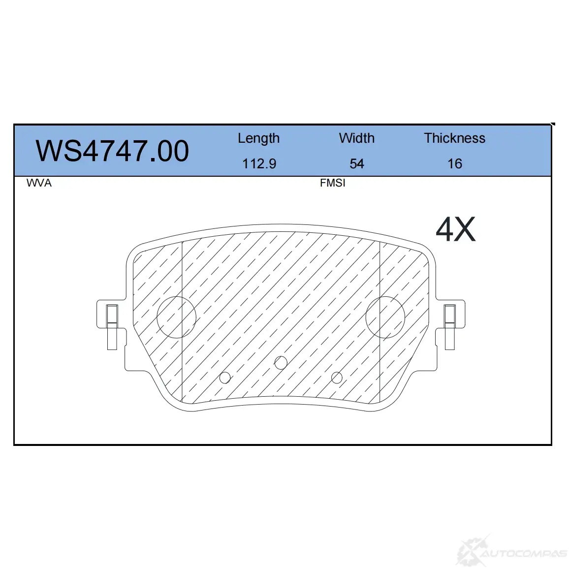 Тормозные колодки дисковые JEENICE WS474700 1439934571 EQQ KXB