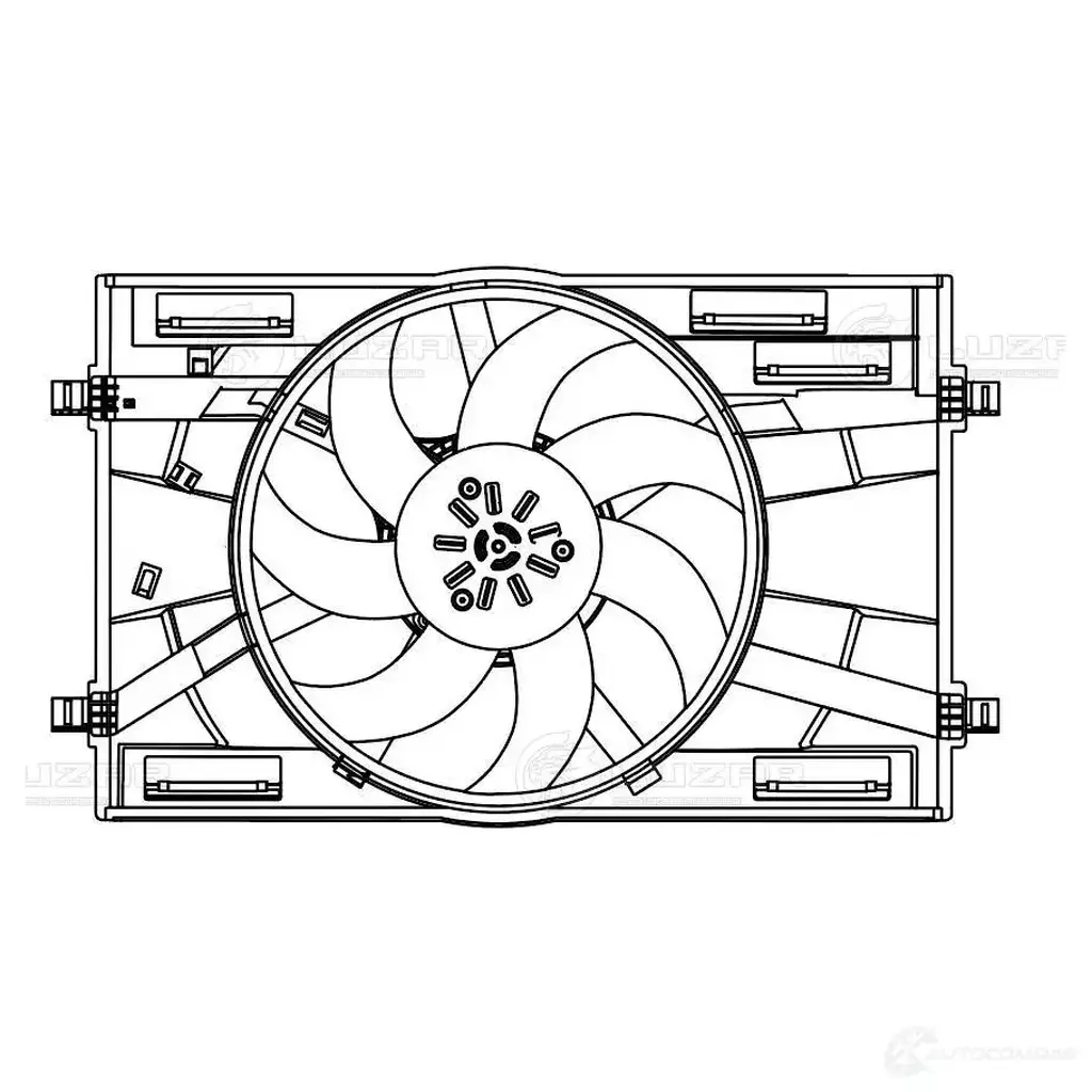 Электровентилятор охлаждения для автомобилей Octavia A7 (13-)/VW Tiguan II (16-) (с кожухом) (тип Magna) LUZAR lfk1814 1440016293 L9 8G5F изображение 2