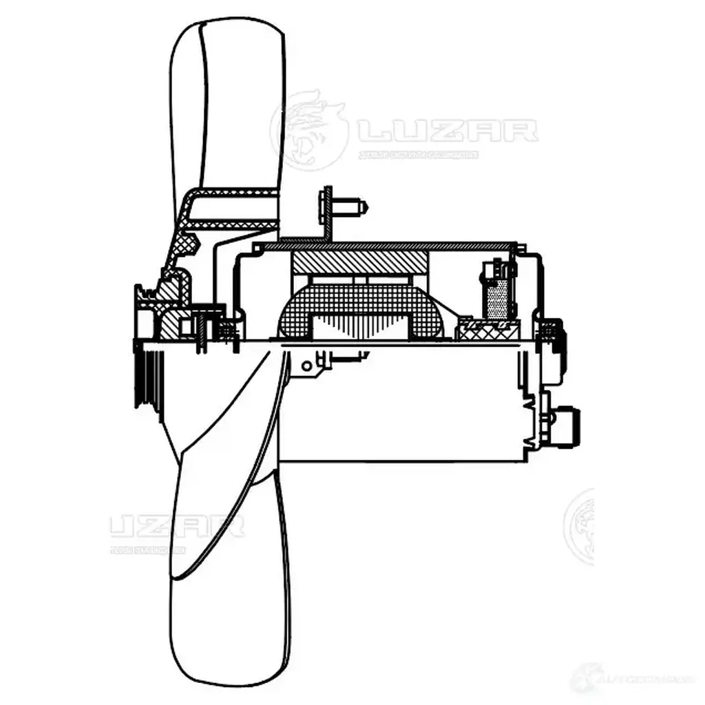 Электровентилятор охлаждения для автомобилей VW Transporter T4 (90-) (без кожуха) тип AEG, 280мм. LUZAR lfc1813 QTZQI G 1440016320 изображение 2