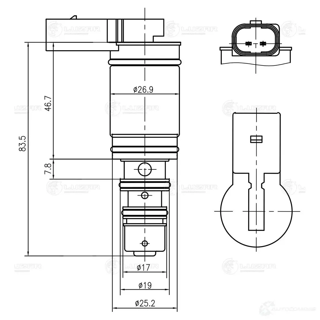 Клапан регулирующий компрессора кондиционера для автомобилей Octavia A5 (04) (тип Denso) LUZAR 1440016329 XQTM 2K lccv1801 изображение 3