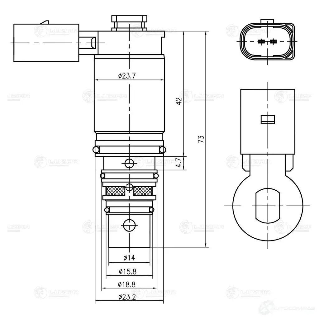 Клапан регулирующий компрессора кондиционера для автомобилей Skoda Оctavia A5 (04-) (тип Sanden) LUZAR 62Z FSR0 lccv1803 1440016334 изображение 3