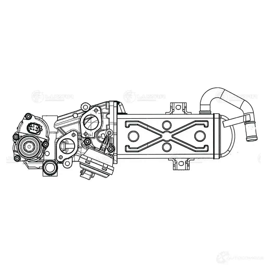 Клапан EGR с теплообменником для автомобилей VW Tiguan (08-) 2.0TDi LUZAR lreg1808 1425585253 6S2 AJ изображение 3