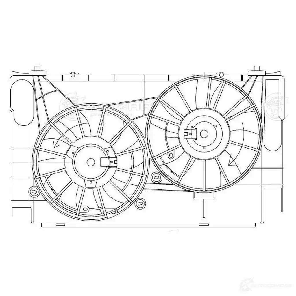 Электровентилятор охлаждения для автомобилей Toyota RAV 4 (13-) 2.0i (2 вент.) (с кожухом) LUZAR lfk1920 1425585439 T1FH M изображение 2