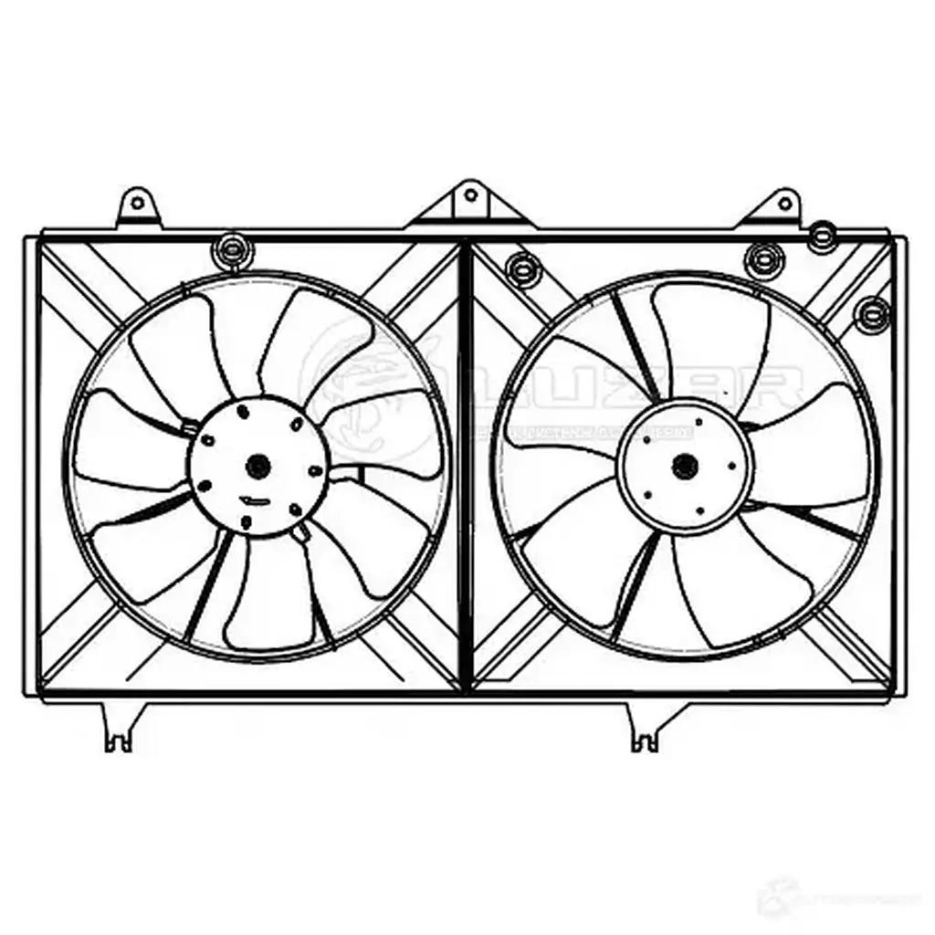 Электровентилятор охлаждения для автомобилей Toyota Camry (XV30) (01-) 2.0i/2.4i (2 вент.) (с кожухом) LUZAR LS N376 lfk19180 1440016574 изображение 0