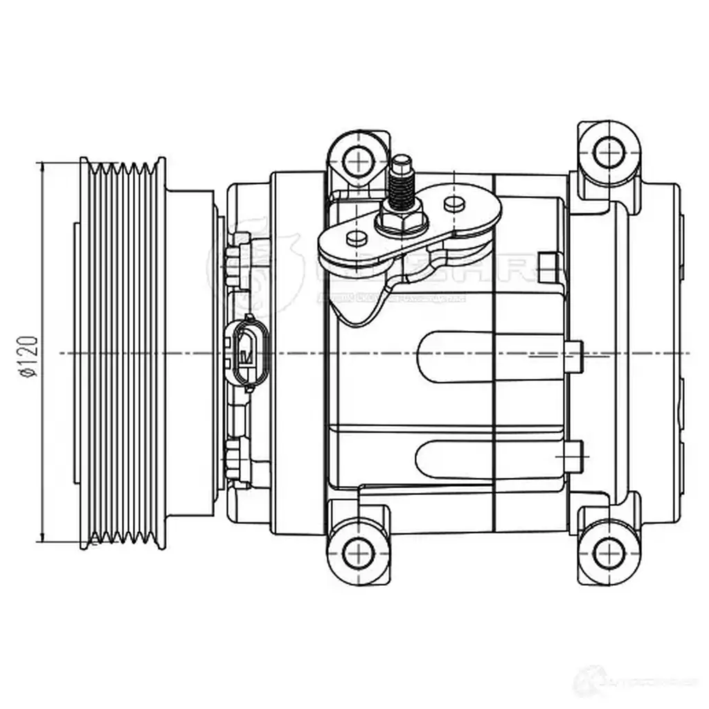 Компрессор кондиционера SsangYong New Actyon/Korando C (12-) LUZAR 1440016674 lcac1755 QD5 5LS