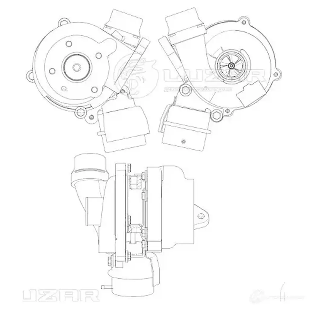 Турбокомпрессор для а/м Renault Megane (02-)/Scenic (03-) 1.5dci (K9K) (тип BV39) LUZAR MF W4BBE lat0901 1440016772 изображение 0