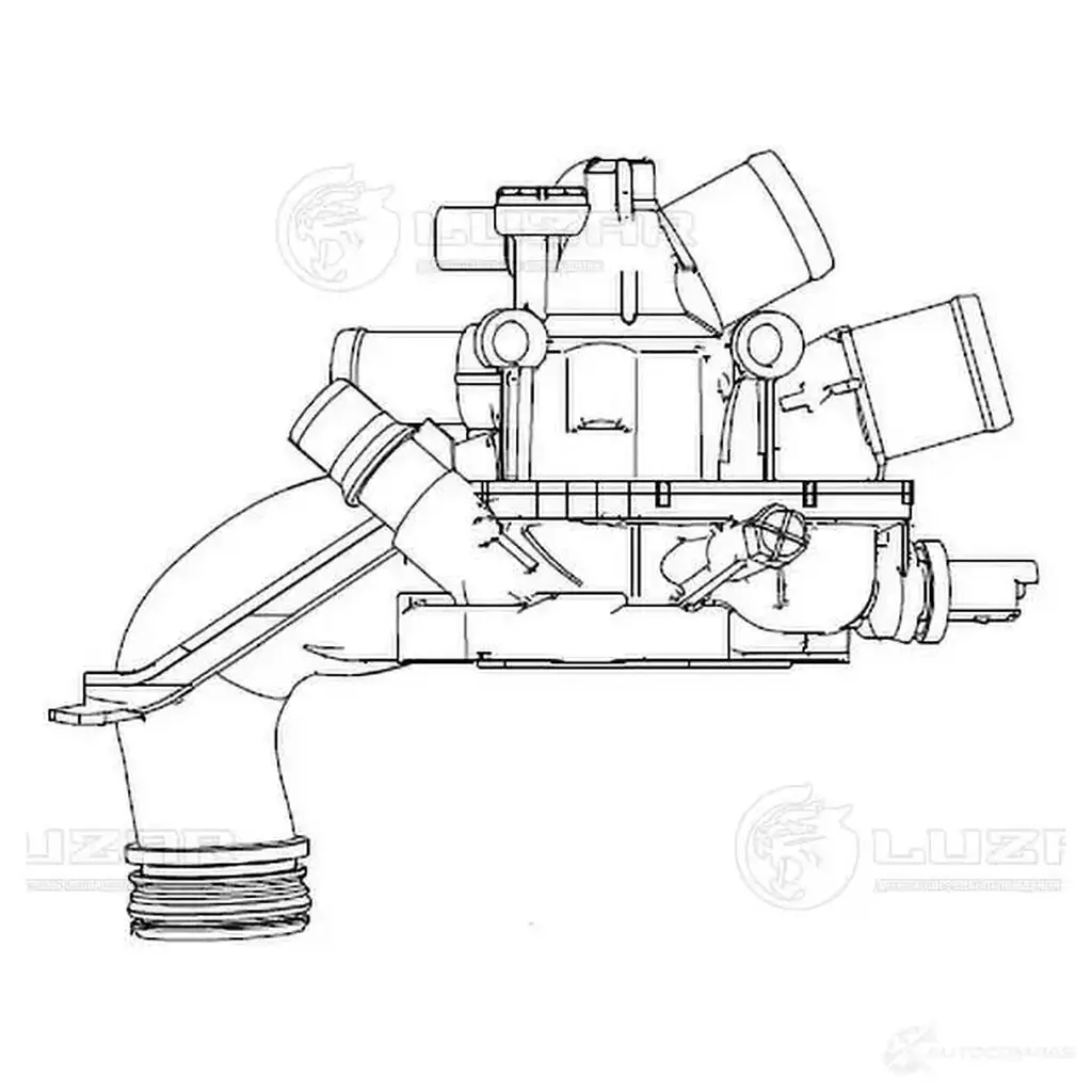 Термостат для автомобилей Peugeot 308 (11-)/Citroen C4 (10-) 1.6i MT («быстросъём», датчик температуры справа) LUZAR 4680295080404 lt2080 RS85U YX 1424394721 изображение 2
