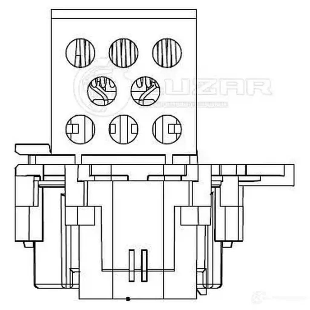 Резистор электровентилятора охлаждения для автомобилей PSA 307 (00-)/C4 (04-) (разъемы сверху, 6,5A/15,5A) LUZAR 1425585286 4FE9 U lfr20307 изображение 2