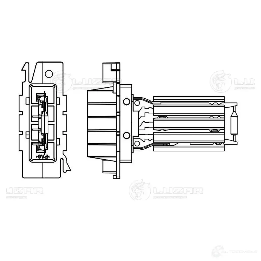 Резистор электровентилятора отопителя для автомобилей Citroen Berlingo II (08-)/Peugeot Partner II (08-) LUZAR lfr2042 59WJ 1 1440016827 изображение 2