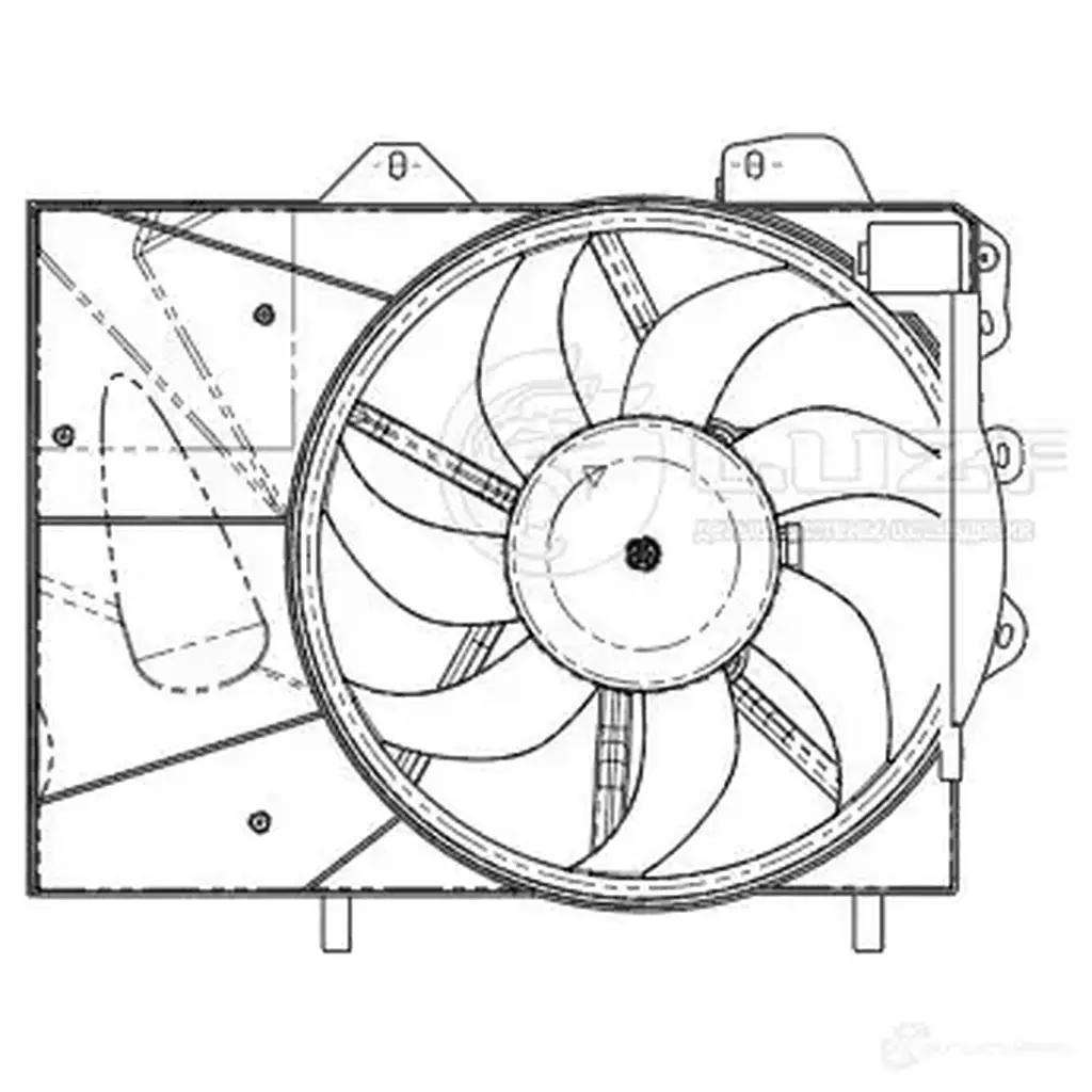 Электровентилятор охлаждения для автомобилей Peugeot 207 (06-)/Citroen C3 (02-)/C3 Picasso (08-) A/C+ (с кожухом) LUZAR 1440016852 lfk2007 8SLT7 U изображение 0