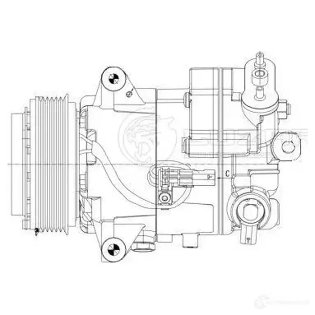 Компрессор кондиционера для автомобилей Astra J (10-) 1.6i/1.8i (109mm 6PK) LUZAR lcac2116 1425585361 UT 6DVGX изображение 2