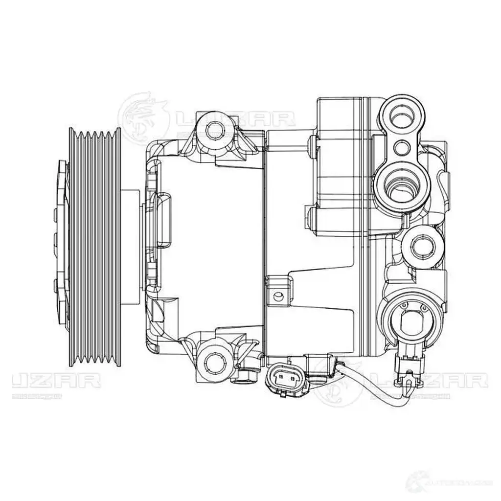 Компрессор кондиционера для автомобилей Astra J (10-) 1.4T (120mm 6PK) LUZAR lcac2107 IV QS1A7 1440016891 изображение 2
