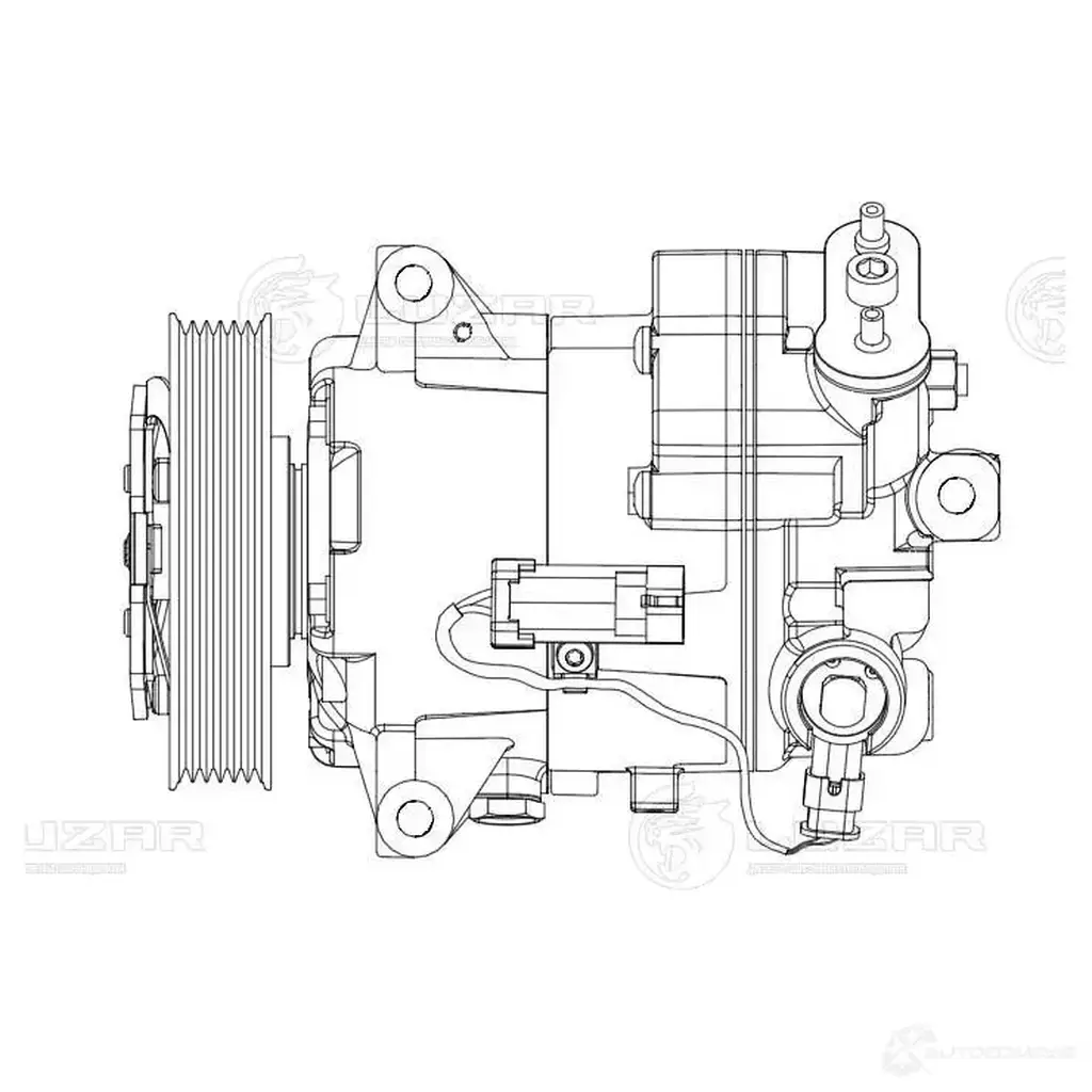 Компрессор кондиционера для автомобилей Astra J (10-) 1.6i/1.8i (120mm 6PK) LUZAR lcac2108 1440016895 P 0J825W изображение 2