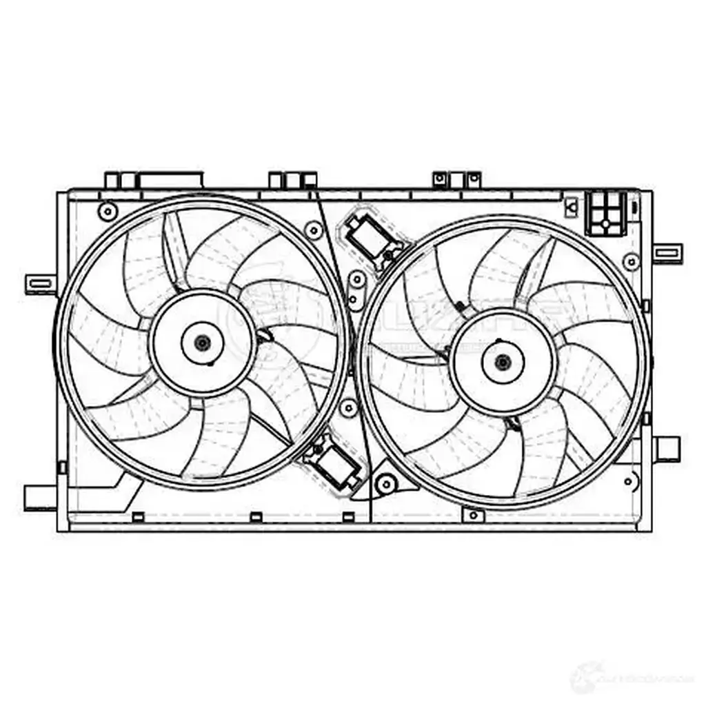 Электровентилятор охлаждения для автомобилей Opel Insignia (08-) 2.0T/2.0D (2 вент.) (с кожухом и 2 резисторами) LUZAR lfk2104 NI7 WS 1440016897 изображение 2
