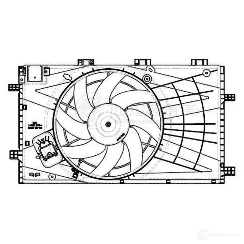 Электровентилятор охлаждения для автомобилей Opel Insignia (08-) 1.6i/1.8i (с кожухом) LUZAR KQE H4 lfk2107 1440016900 изображение 2