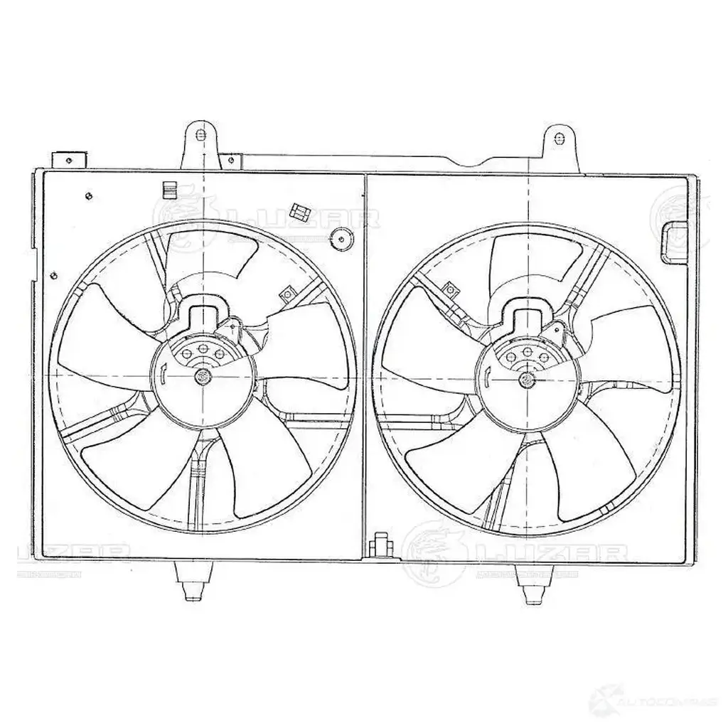 Электровентилятор охлаждения для автомобилей Nissan Murano I (Z50) (02-) (с кожухом) LUZAR XKOXP 70 1425585441 lfk1450 изображение 2