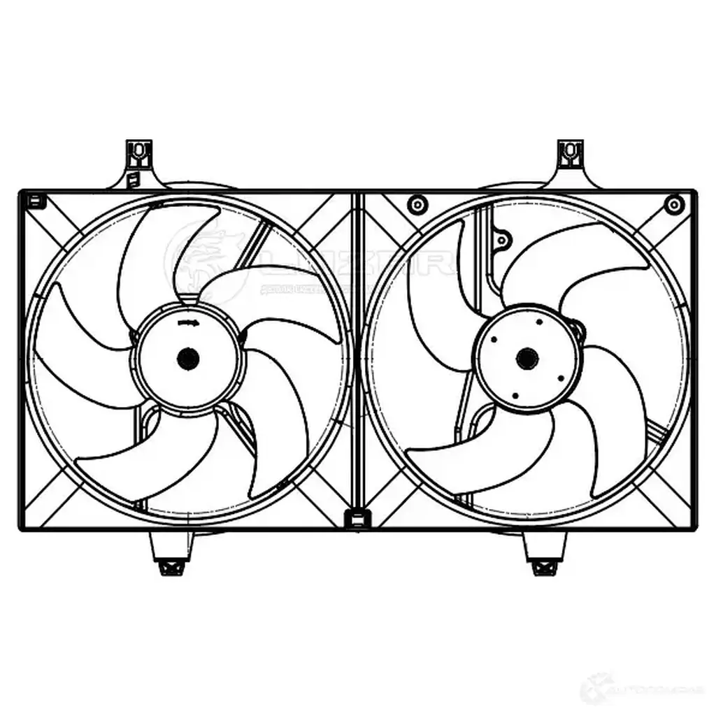 Электровентилятор охлаждения для а/м Nissan Almera N16 (00-)/Primera P12 (02-) (2 вентилятора) (с кожухом) LUZAR 1440016949 L MILK8 lfk1416 изображение 2