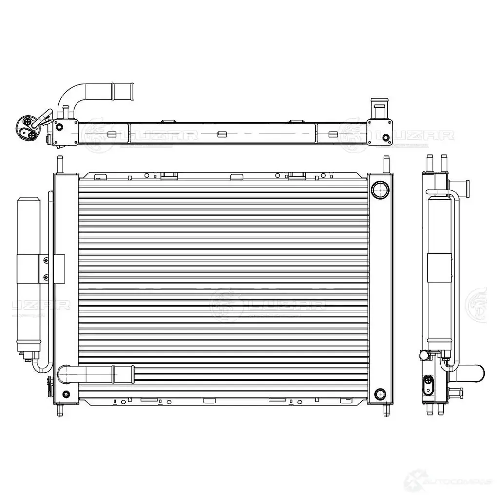 Радиатор охлаждения для автомобилей Note (06-)/Micra (02-) 1.2i/1.4i/1.6i (в сборе с конденсором) LUZAR 1440016968 IF8P A lrc1402 изображение 0