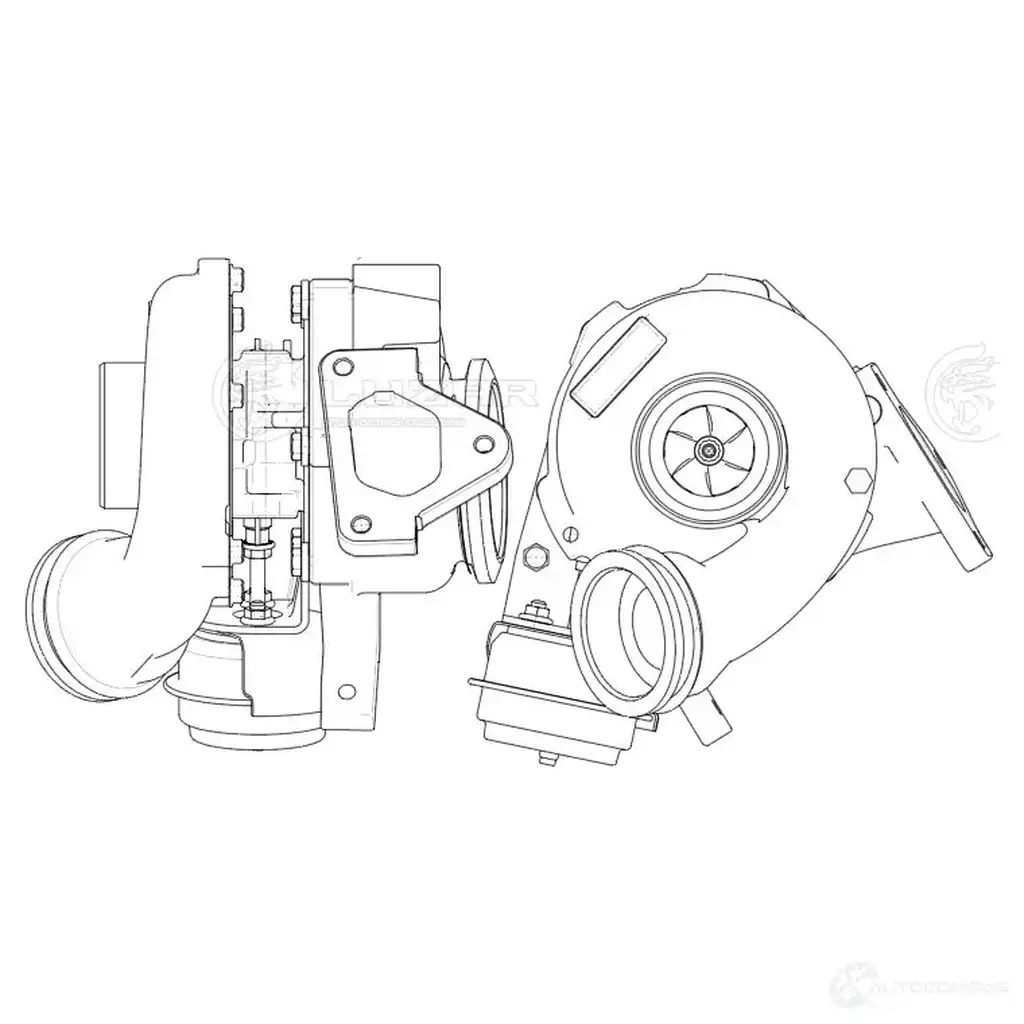 Турбокомпрессор для а/м Mercedes-Benz Sprinter (00-) [OM 611] (тип GT1852V ) LUZAR A965WL U 1440017158 lat1546 изображение 3