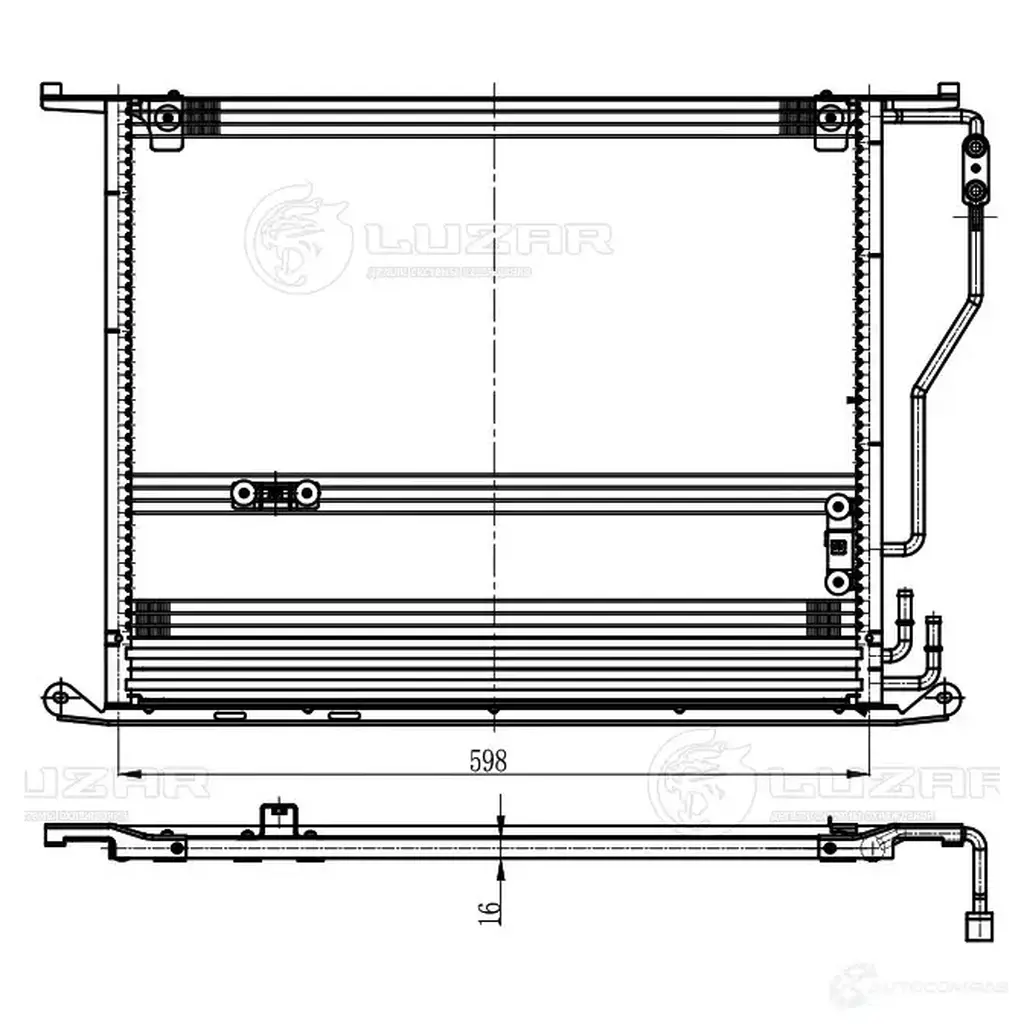 Радиатор кондиционера для автомобилей Mercedes-Benz S (W220) (98-) LUZAR 1440017166 lrac1523 2H2GPI 7 изображение 0