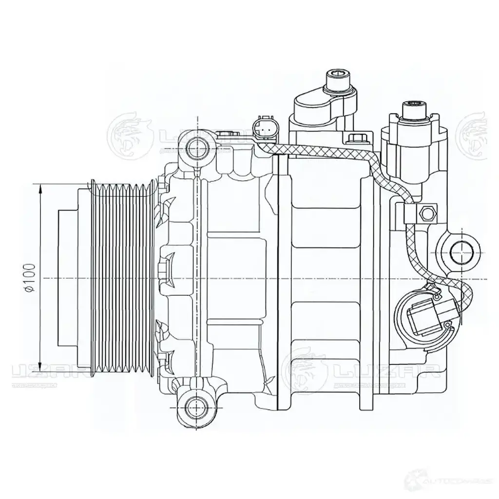 Компрессор кондиционера для автомобилей Mercedes-Benz ML (W164) (05-)/GL (X164) (06-) 8PK LUZAR 1440017181 4 8ROK lcac1506 изображение 0