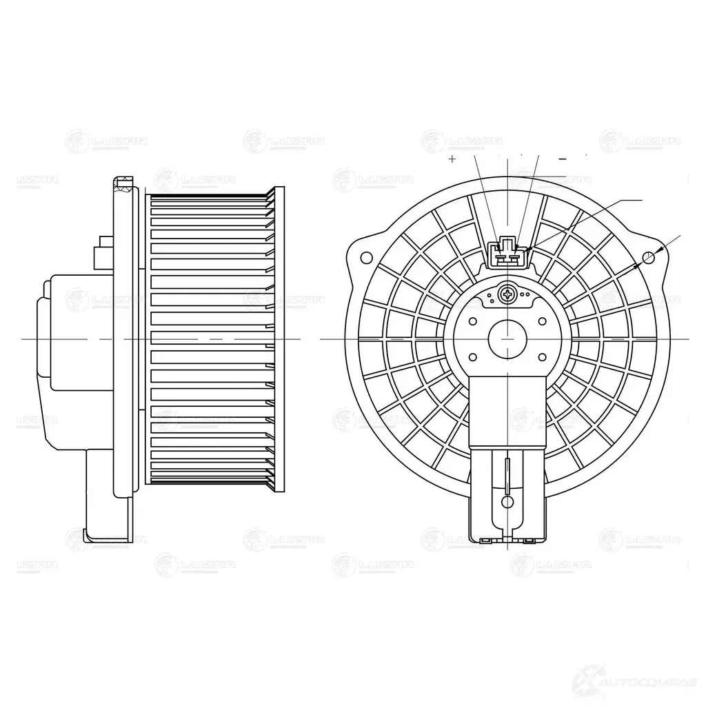 Электровентилятор отопителя для автомобилей Mazda 6 (GG) (02-)/CX-7 (07-) LUZAR EWW RP 1425585761 lfh25lf изображение 2