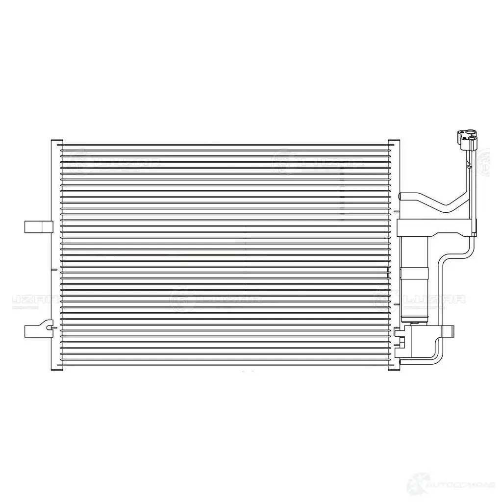 Радиатор кондиционера для автомобилей Mazda 3 (BK) (03-) 1.6i/2.0i LUZAR RSFR X lrac2548 1425585339 изображение 2