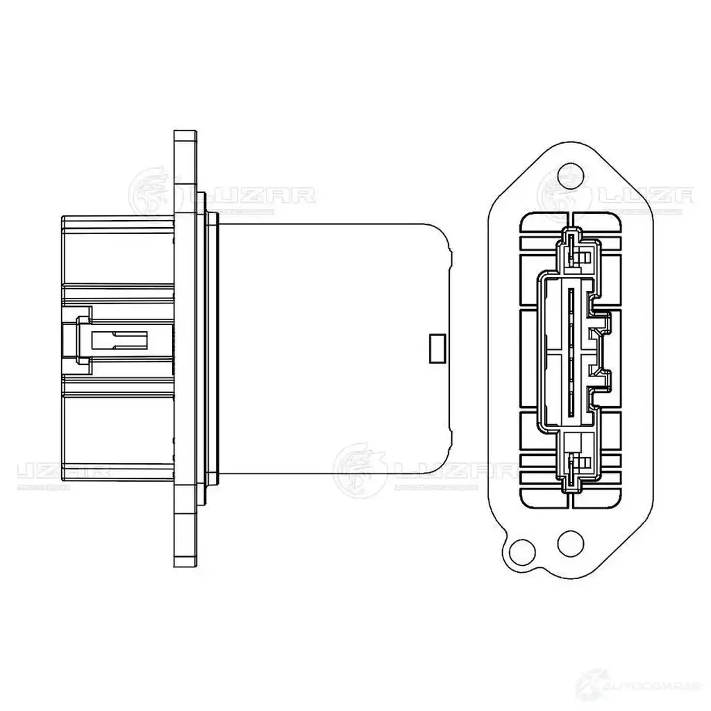 Резистор электровентилятора отопителя для автомобилей Mazda 3 (BL) (09-) (manual A/C) LUZAR CJ971 2P lfr2549 1440017235 изображение 2