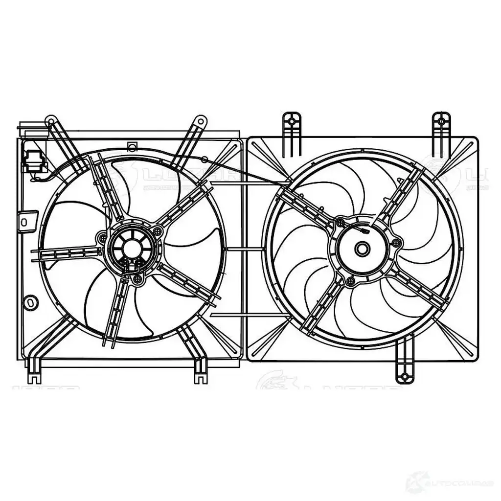 Электровентилятор охлаждения для автомобилей Lifan X60 (12-) 1.8i (2 вентилятора) (с кожухом) LUZAR 1MKG MU 1440017302 lfk3011 изображение 2
