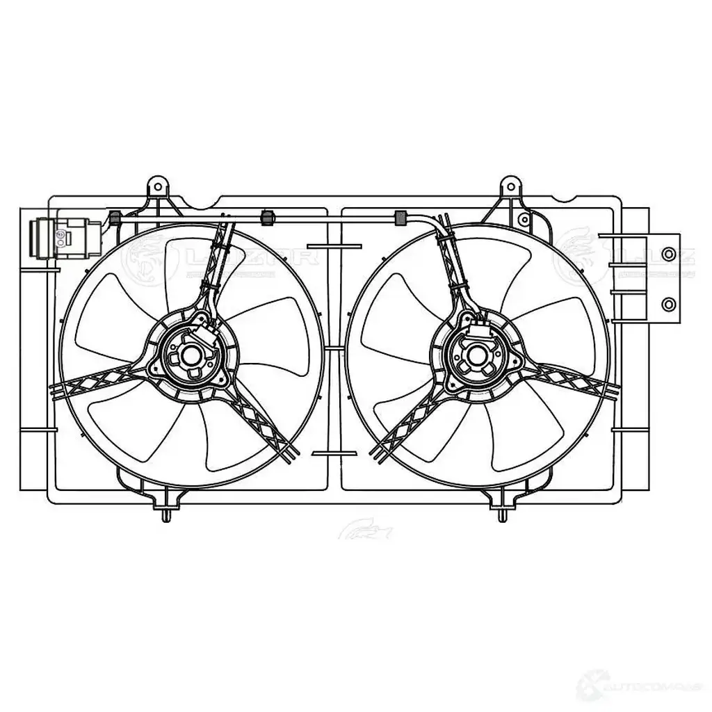 Электровентилятор охлаждения для автомобилей Lifan Solano II (16-) 1.5i/1.8i (2 вент.) LUZAR 1 OSR2UV lfk3016 1440017312 изображение 2